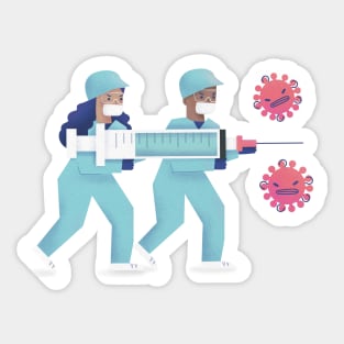 Nurses Fighting Coronavirus Sticker